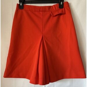 Vtg rrrruss Tog Culottes Red Orange Wide Leg Palazzo Capri Skort Union Made 28 W